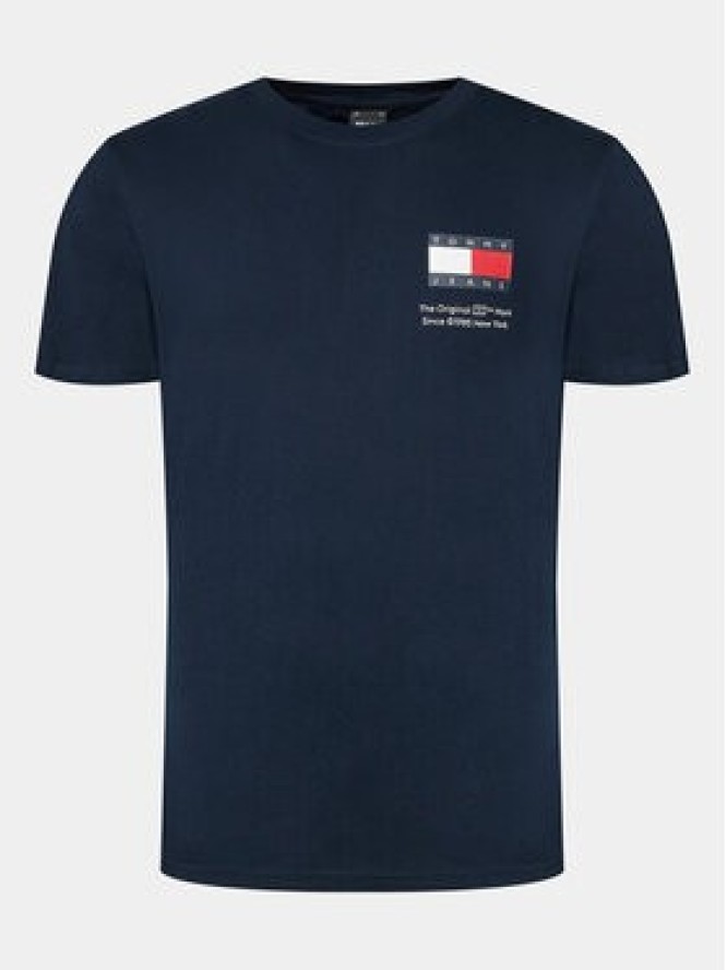 Tommy Jeans T-Shirt Essential Flag DM0DM18263 Granatowy Slim Fit