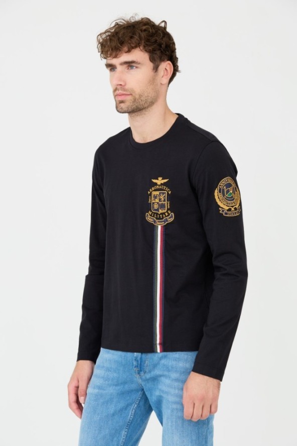 AERONAUTICA MILITARE Czarny longsleeve