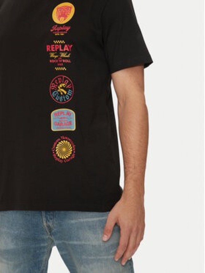 Replay T-Shirt M6875 .000.2660 Czarny Regular Fit