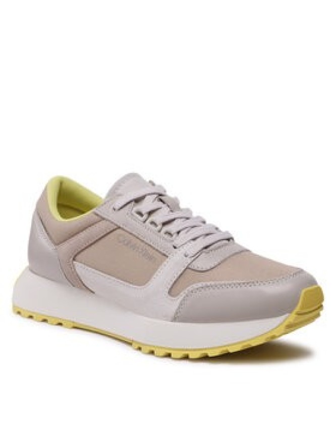Calvin Klein Sneakersy Low Top Lace Up Mix New HM0HM00926 Beżowy
