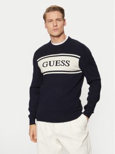 Guess Sweter M5RR13 Z3KK2 Granatowy Regular Fit