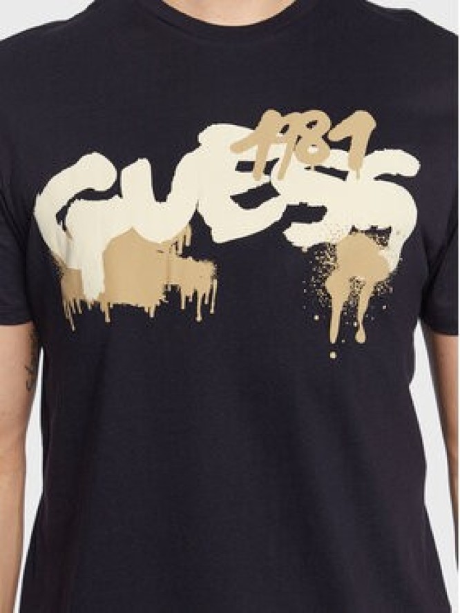 Guess T-Shirt Graffiti Logo M3GI59 K9RM1 Granatowy Slim Fit