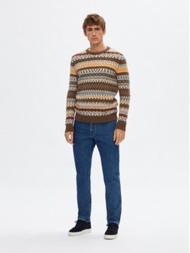 Selected Homme Sweter 16090839 Brązowy Regular Fit