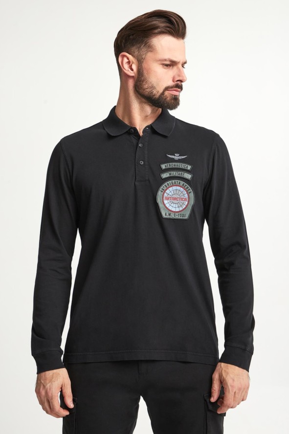 Longsleeve Polo męski AERONAUTICA MILITARE