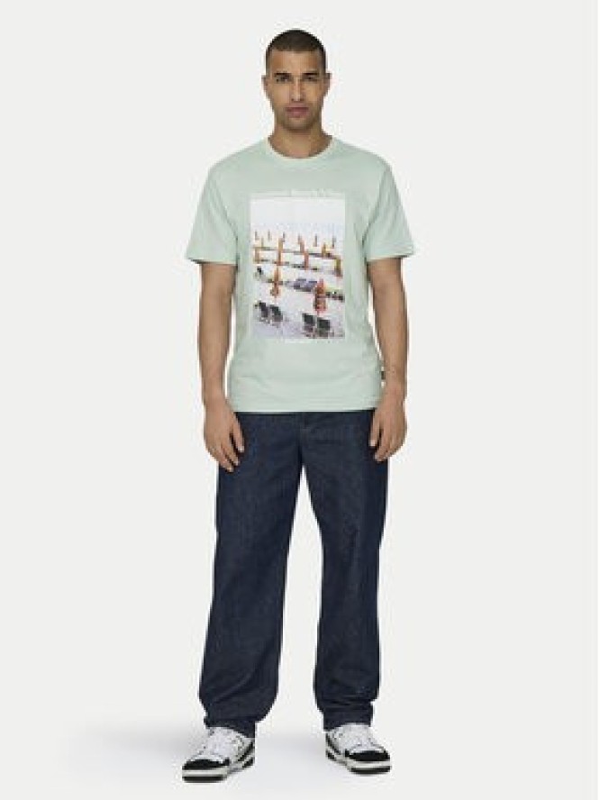 Only & Sons T-Shirt Kolton 22028735 Zielony Regular Fit