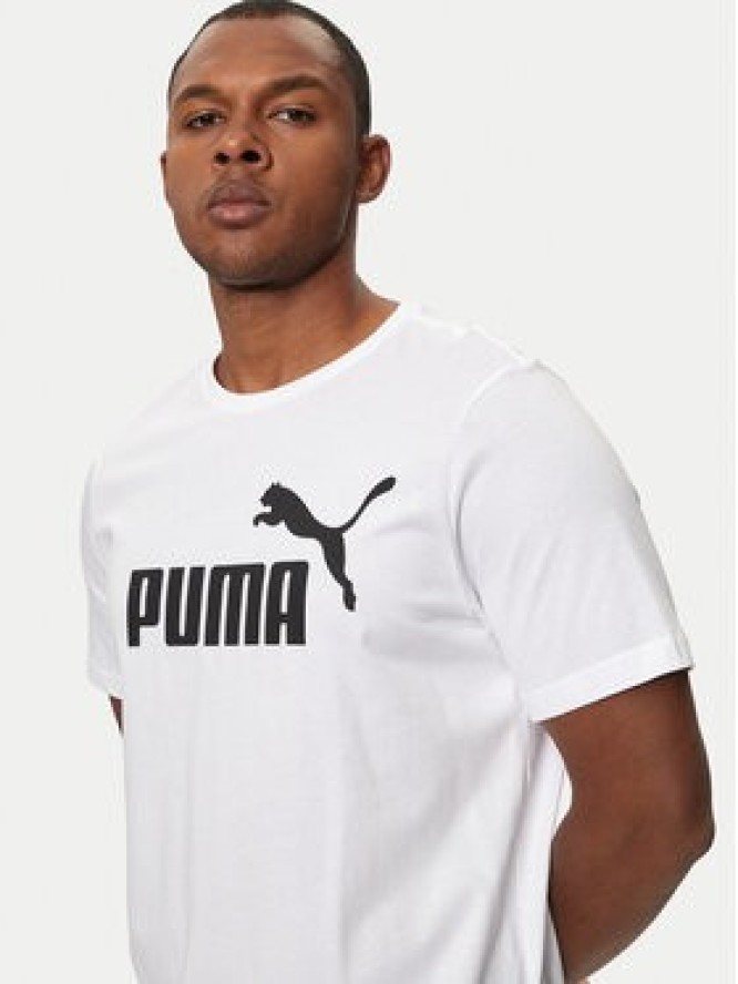 Puma T-Shirt Ess Logo 586666 Biały Regular Fit
