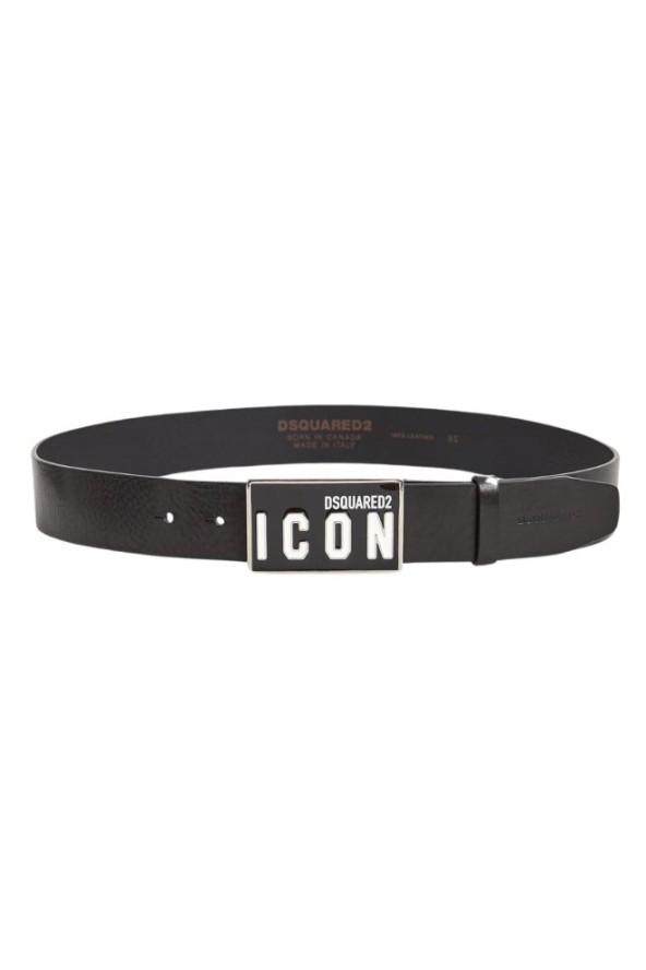 DSQUARED2 Czarny pasek Plaque Belt