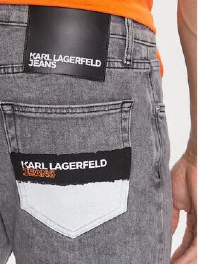 Karl Lagerfeld Jeans Jeansy Paint Logo 231D1101 Szary Slim Fit