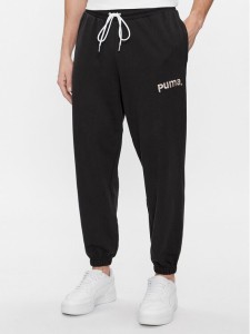 Puma Spodnie dresowe Team 538261 Czarny Relaxed Fit