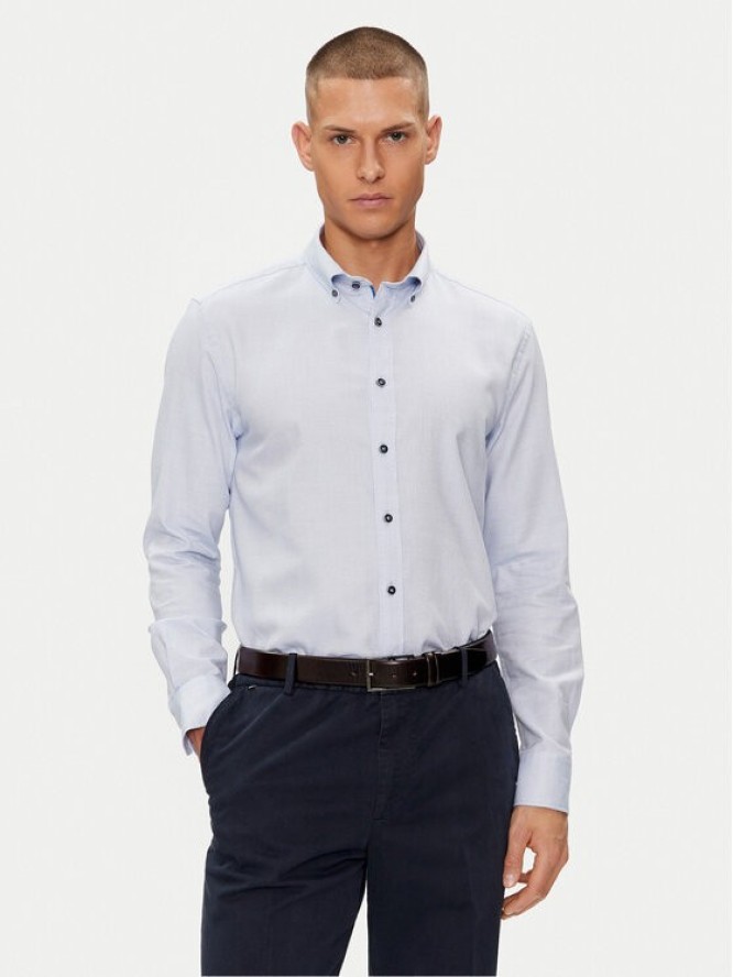 Bugatti Koszula 9350 58801A Błękitny Slim Fit