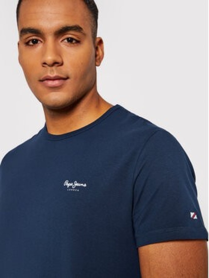 Pepe Jeans T-Shirt Original Basic 3 N PM508212 Granatowy Slim Fit