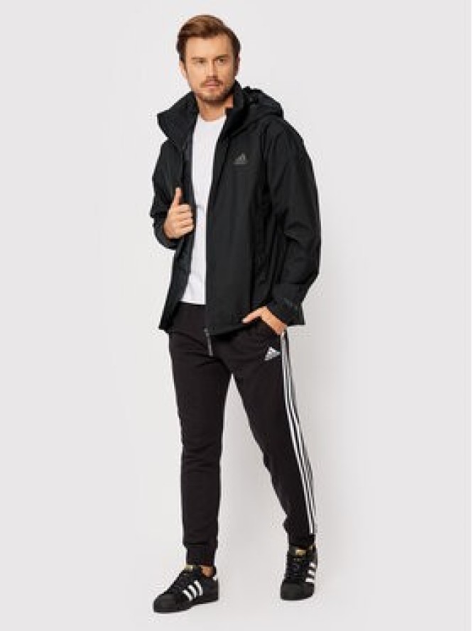 adidas Kurtka przeciwdeszczowa Terrex Traveer RAIN.RDY HG6016 Czarny Relaxed Fit