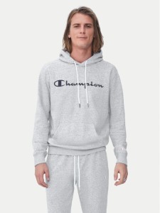 Champion Bluza Script Logo 217142 Szary Comfort Fit