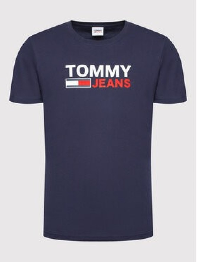 Tommy Jeans T-Shirt Corp Logo DM0DM15379 Granatowy Regular Fit