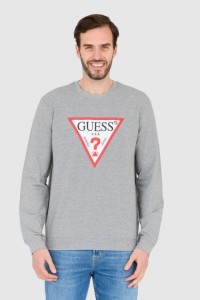 GUESS Bluza szara slim fit