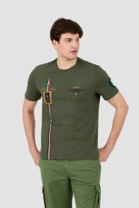 AERONAUTICA MILITARE Zielony t-shirt Frecce Tricolori Short Sleeve