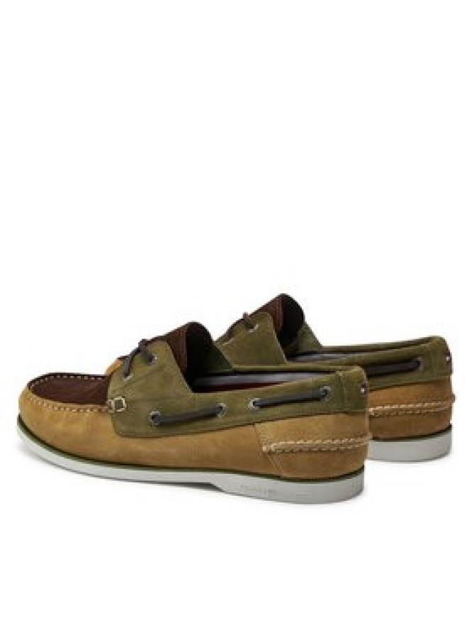 Tommy Hilfiger Mokasyny Th Boat Shoe Core C Block Suede FM0FM04630 Zielony