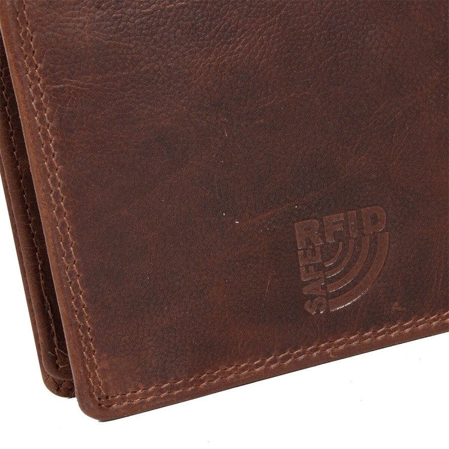 MUSTANG UDINE WALLET MĘSKI SKÓRZANY PORTFEL PREMIUM POJEMNY NA KARTY SKÓRA 06.101801 BROWN