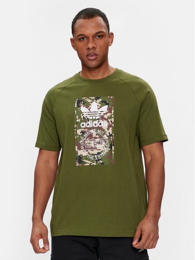 adidas T-Shirt Camo Tongue IS0248 Khaki Regular Fit