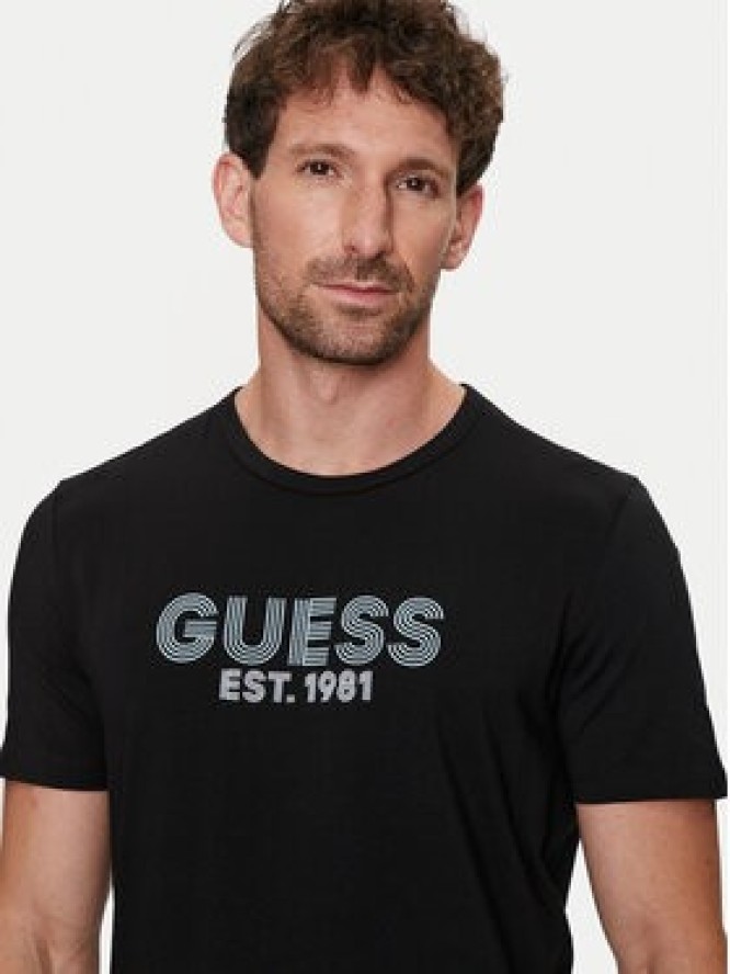 Guess T-Shirt M4YI30 J1314 Czarny Slim Fit