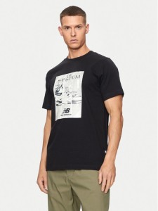 New Balance T-Shirt Poster MT41595 Czarny Regular Fit