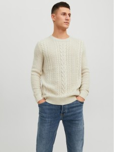 Jack&Jones Sweter 12236314 Écru Regular Fit