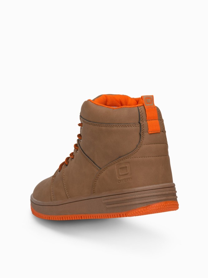 Buty męskie ocieplane sneakersy za kostkę - camel V5 OM-FOSH-0123 - 44