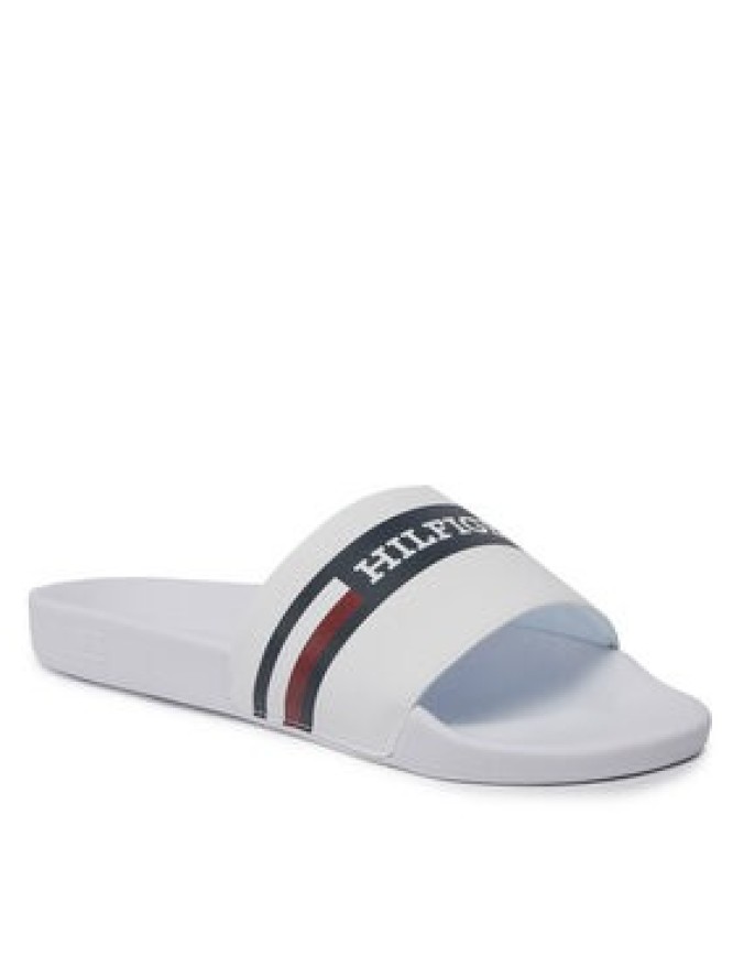 Tommy Hilfiger Klapki Corporate Hilfiger Pool Slide FM0FM04911 Biały