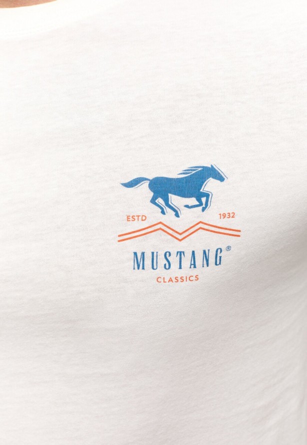 MUSTANG AUSTIN MĘSKI T-SHIRT KOSZULKA LOGO WHISPER WHITE 1014952 2013