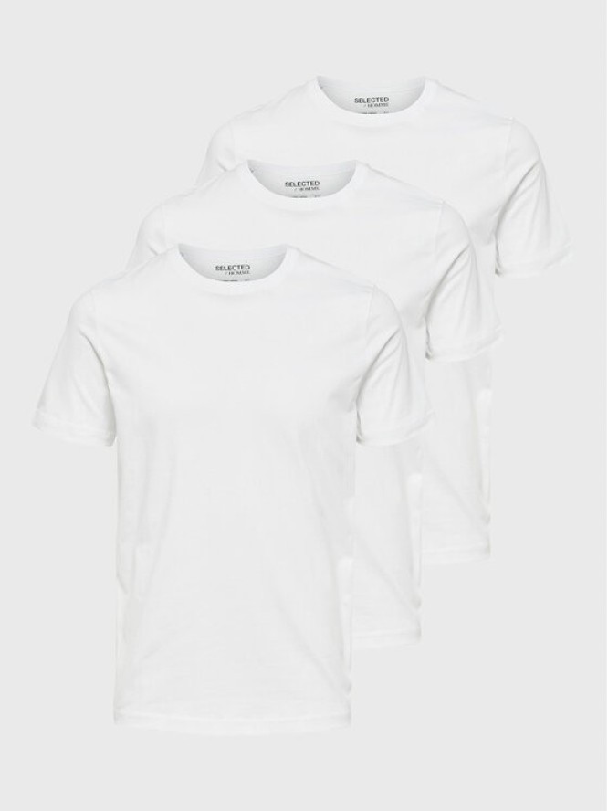 Selected Homme Komplet 3 t-shirtów Axel 16087854 Biały Regular Fit