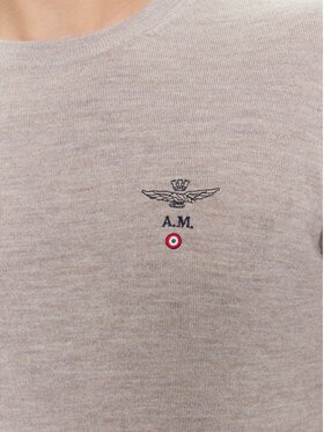 Aeronautica Militare Sweter 232MA1388L415 Beżowy Regular Fit