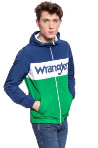 KURTKA WRANGLER WALLY WINDBREAKER BLUE DEPTHS W4707V9JY