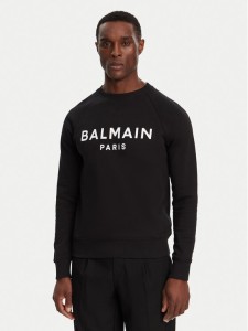 Balmain Bluza DH1JQ005BB65 Czarny Regular Fit