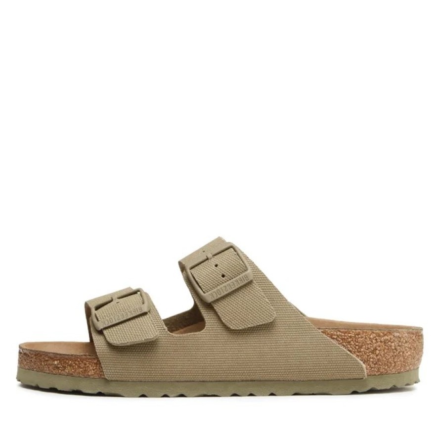 Klapki męskie BIRKENSTOCK ARIZONA TEX CANVAS FADED KHAKI VEG