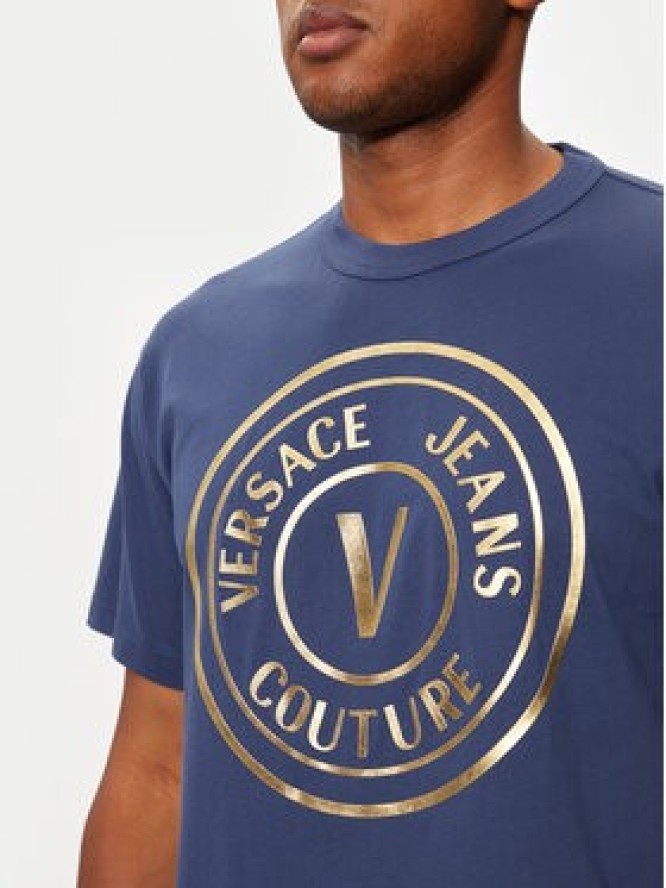 Versace Jeans Couture T-Shirt 77GAHT01 Granatowy Regular Fit