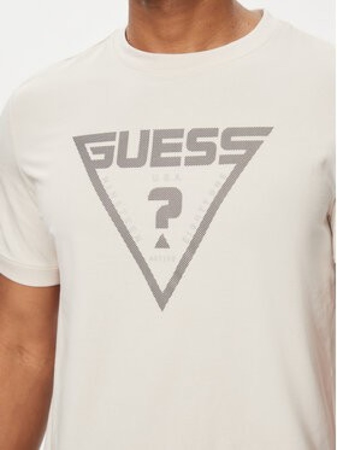 Guess T-Shirt Queencie Z4GI09 J1314 Beżowy Slim Fit