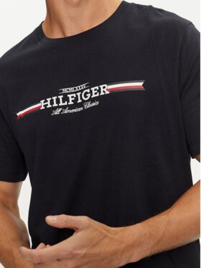 Tommy Hilfiger T-Shirt MW0MW36480 Granatowy Regular Fit