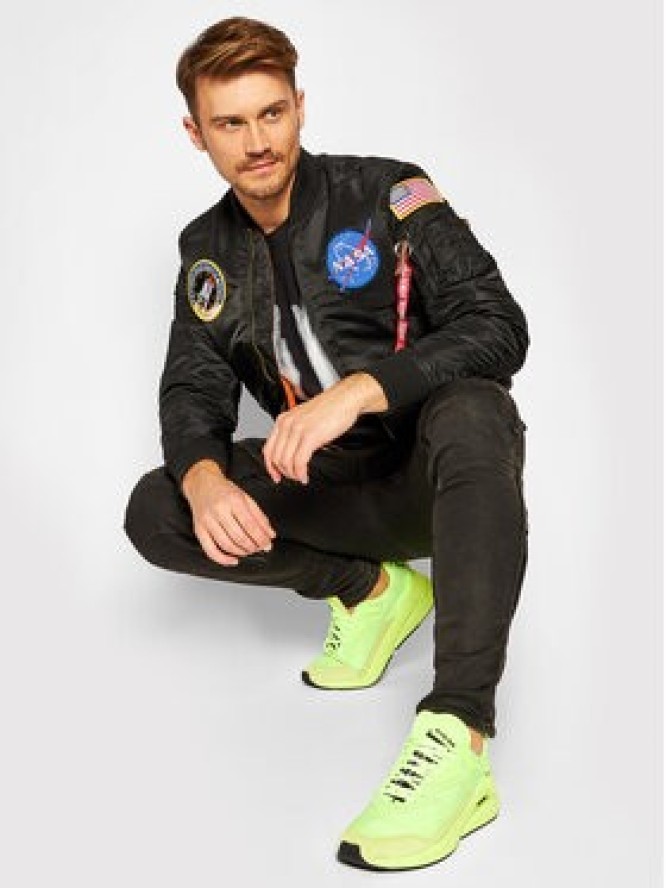 Alpha Industries Kurtka bomber Nasa 166107 Czarny Regular Fit