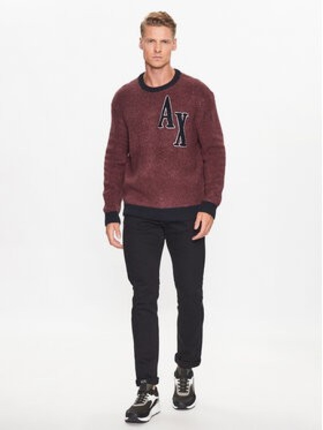 Armani Exchange Sweter 6RZM2B ZM3GZ 14AU Bordowy Regular Fit