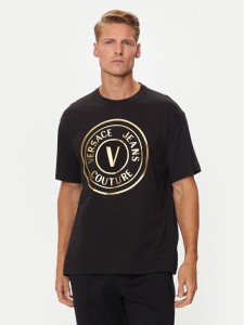 Versace Jeans Couture T-Shirt 76GAHT04 Czarny Regular Fit