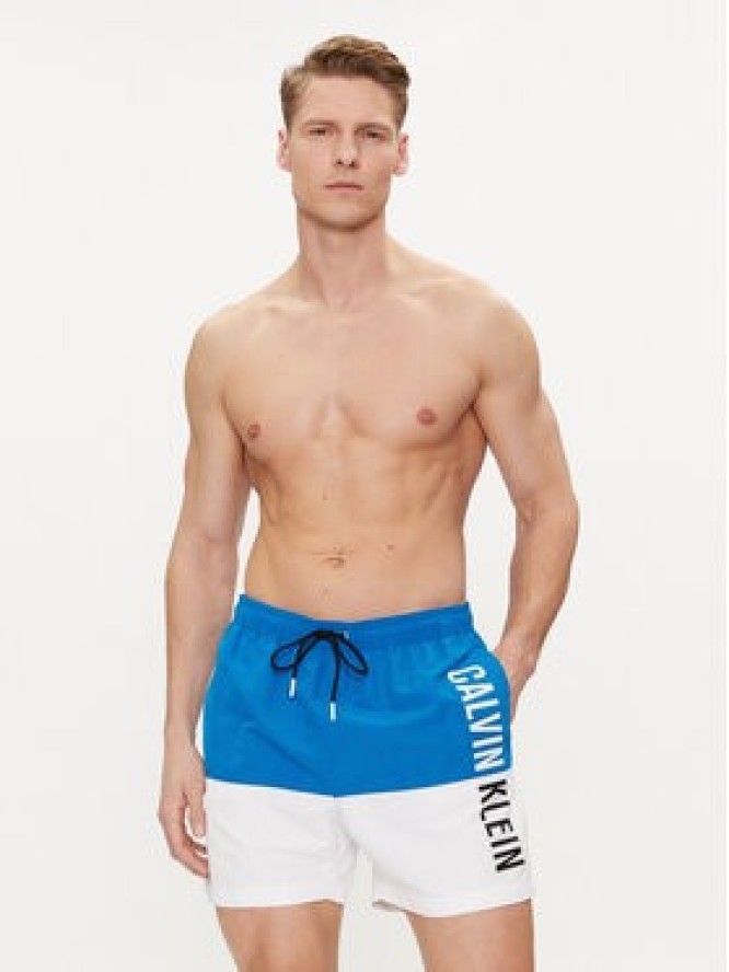 Calvin Klein Swimwear Szorty kąpielowe KM0KM00994 Niebieski Regular Fit