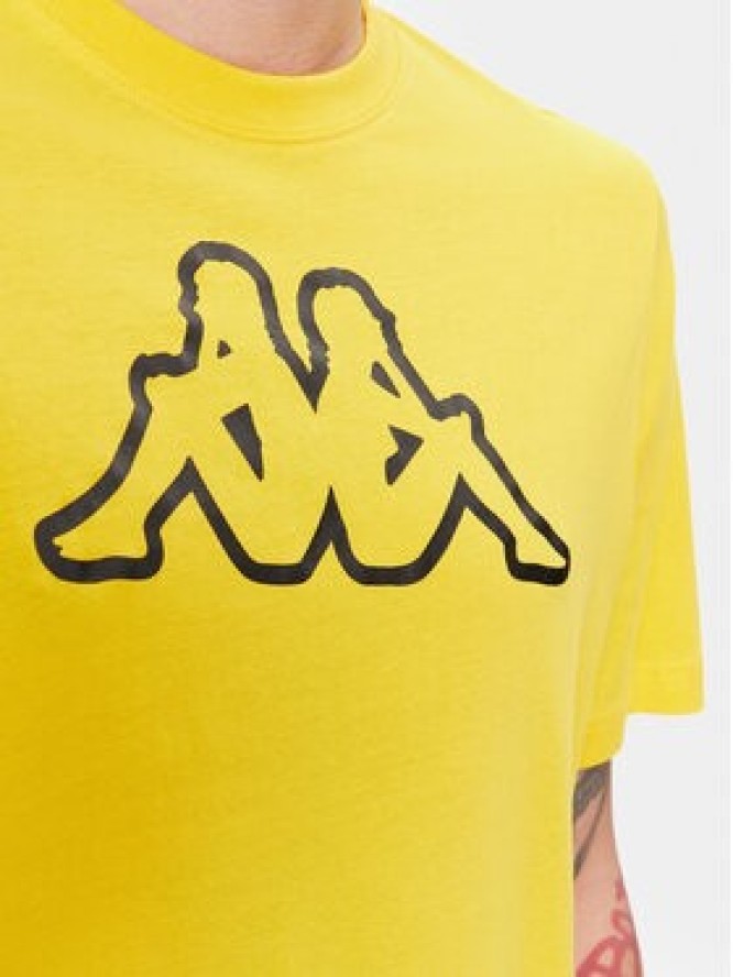 Kappa T-Shirt Cromen 303HZ70 Żółty Regular Fit