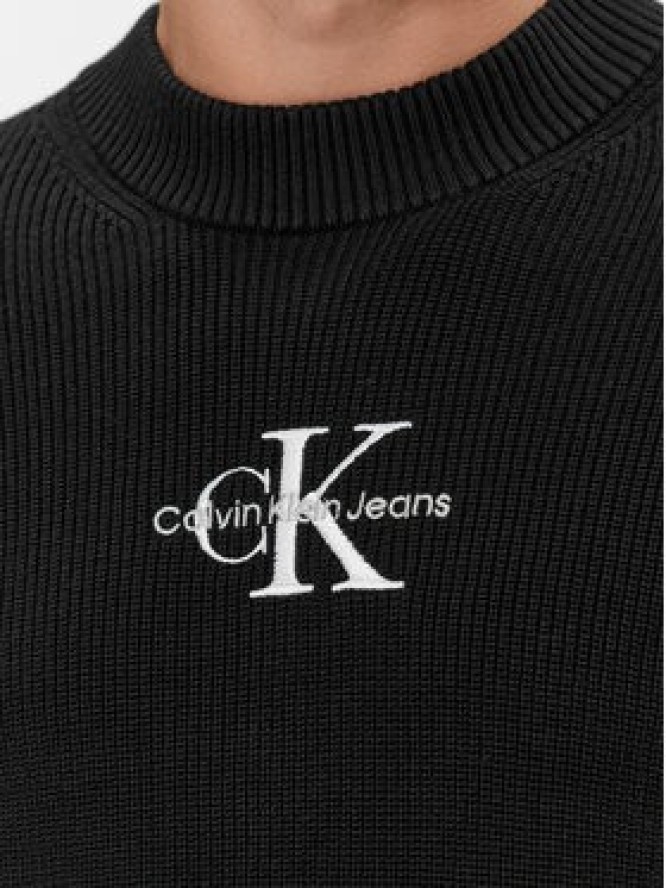 Calvin Klein Jeans Sweter Monologo J30J324599 Czarny Regular Fit