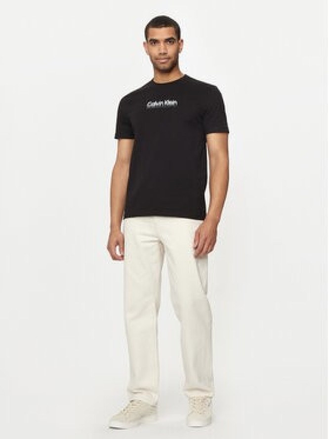 Calvin Klein T-Shirt Flock Logo K10K113118 Czarny Regular Fit