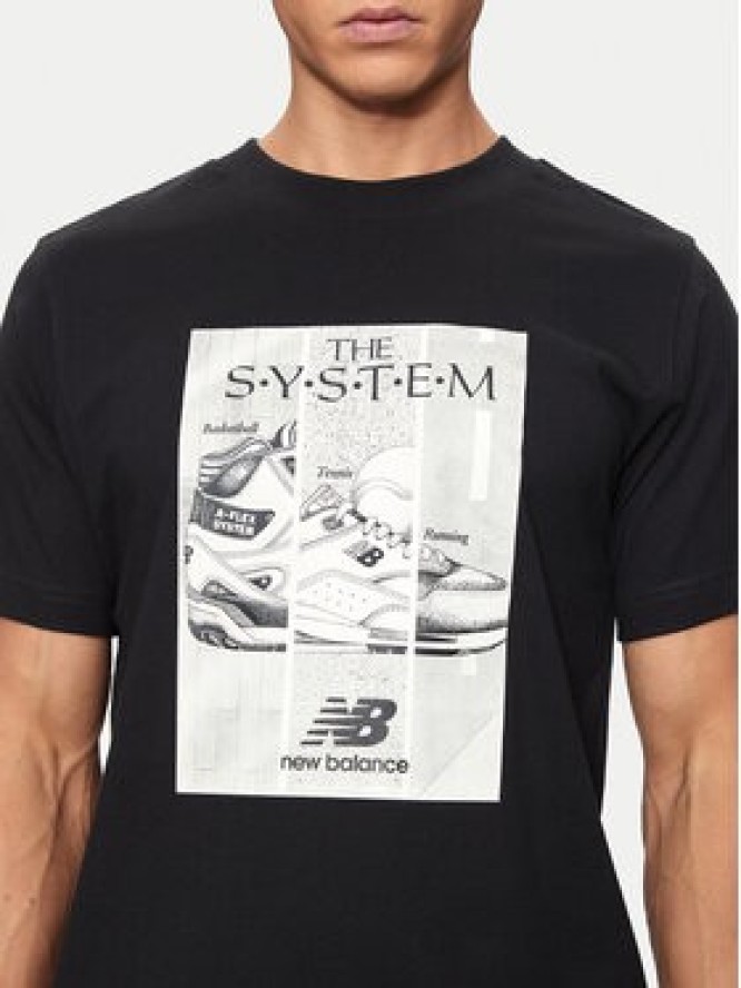 New Balance T-Shirt Poster MT41595 Czarny Regular Fit