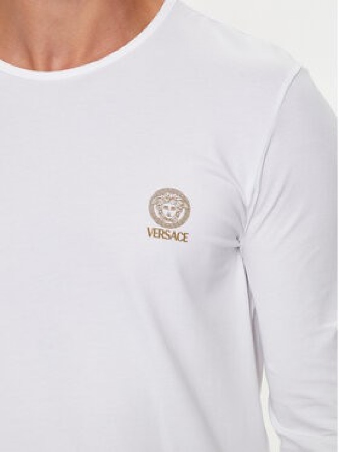 Versace Longsleeve AUU01007 1A10011 Biały Regular Fit