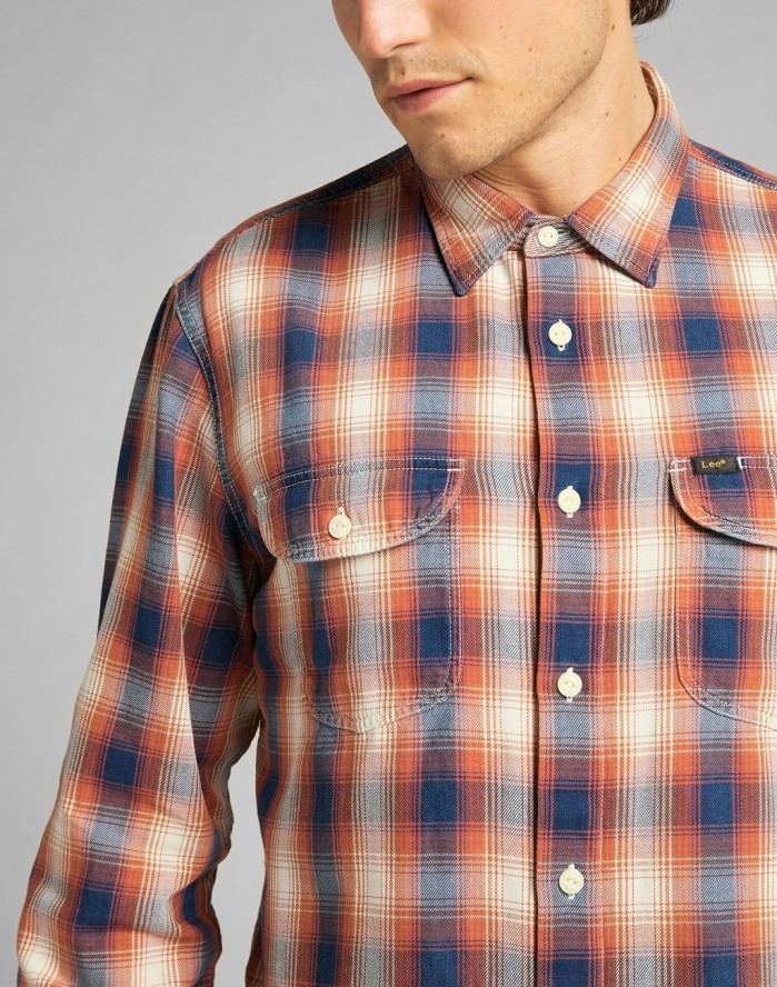 LEE WORKER SHIRT BURNT OCHRE L68HMJBH