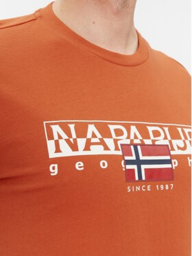 Napapijri T-Shirt S-Aylmer NP0A4HTO Pomarańczowy Regular Fit