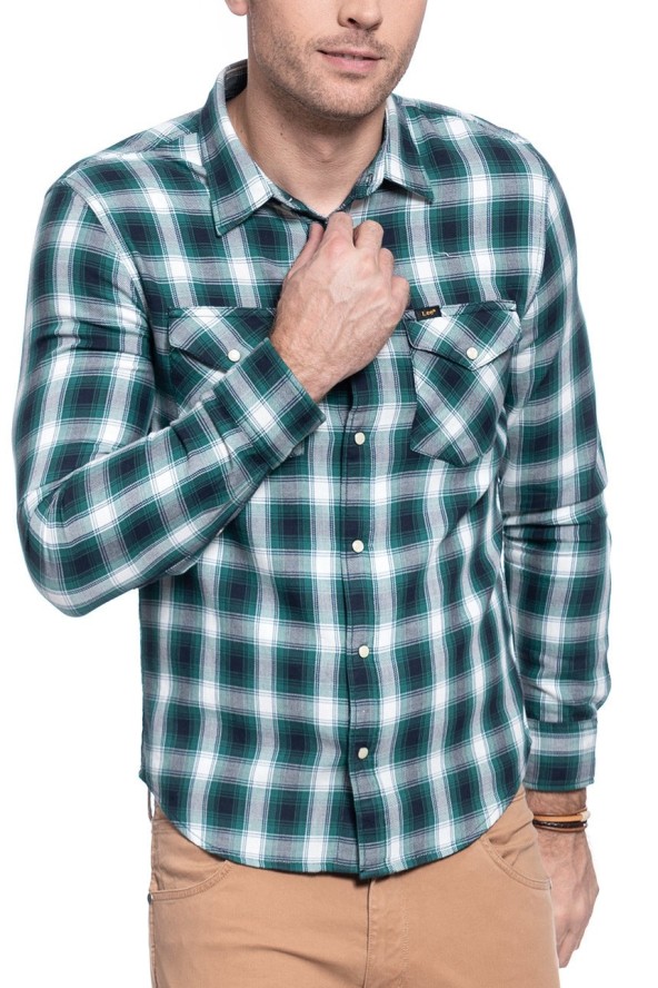 KOSZULA MĘSKA LEE CLEAN WESTERN SHIRT NIGHT SKY L644YVSJ 112115648