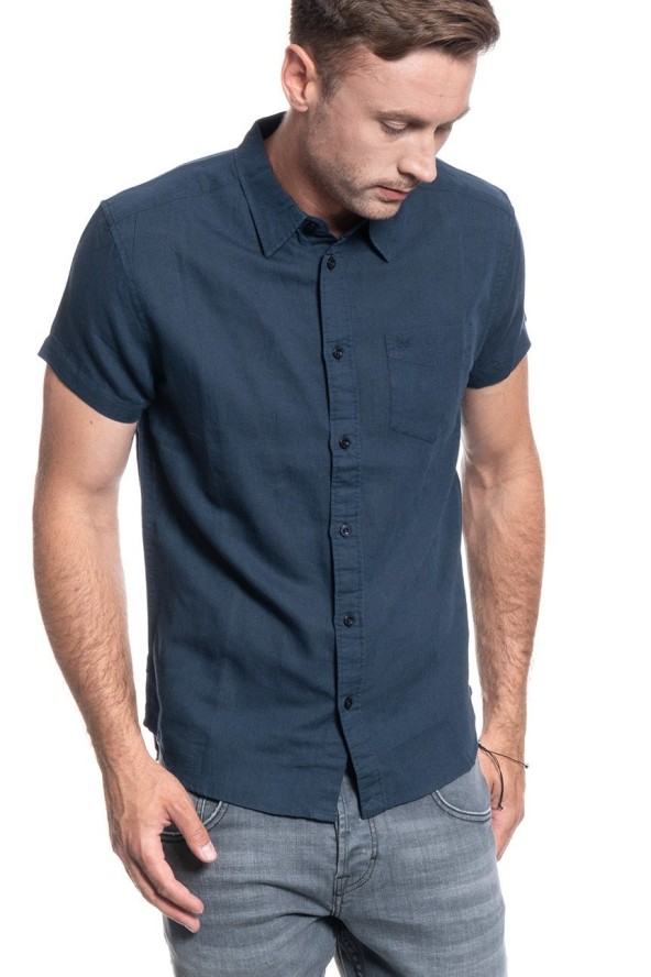 WRANGLER SS 1 PKT SHIRT NAVY W5J1LO114